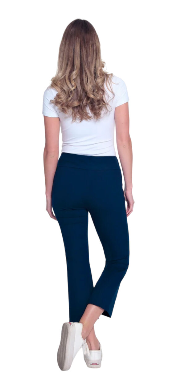 MULTIPLES NAVY PULL ON CROP FLARE PANT - Image 3