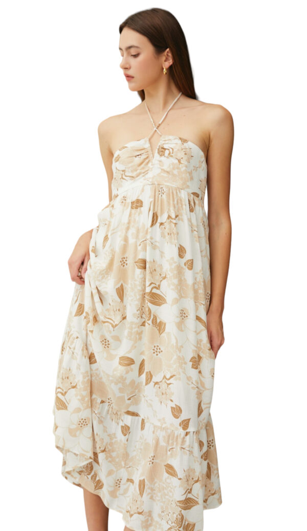 BE COOL TAUPE FLORAL MIDI DRESS - Image 2