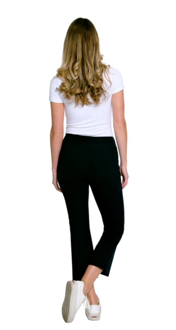 MULTIPLES BLACK PULL ON CROP FLARE PANT - Image 3
