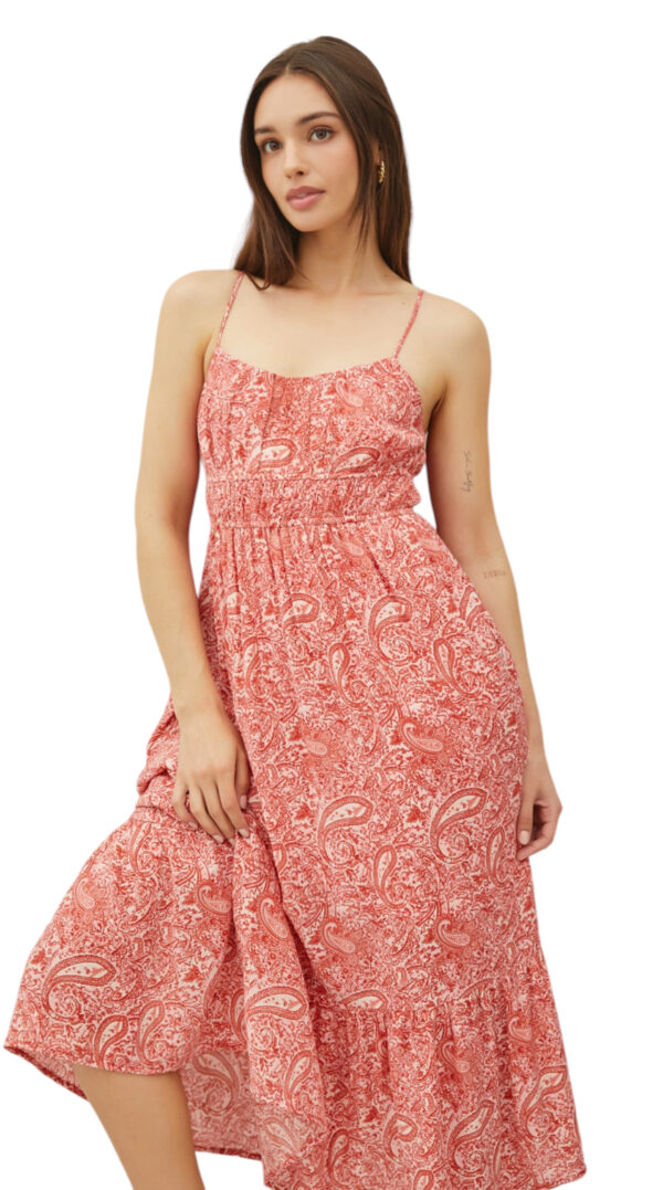 BE COOL RED PAISLEY MIDI DRESS - Image 2