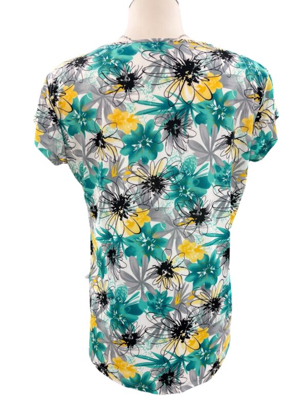 SOUTHERN LADY SHORT SLEEVE SIDE TIE DAISY PRINT TOP - Image 4