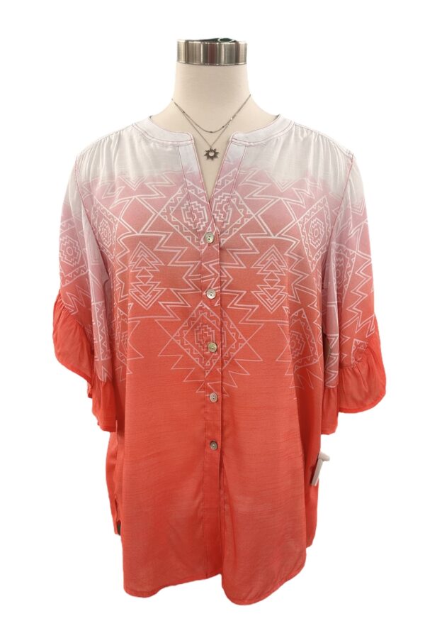 MULTIPLES FLOUNCE SLEEVE WOVEN PRINT BLOUSE - Image 4