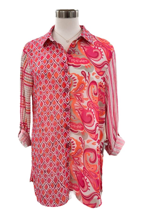 MULTIPLES MULTI PRINT CRINKLE BLOUSE - Image 7