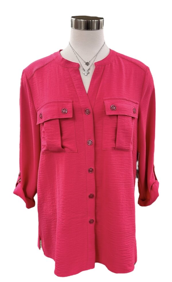 MULTIPLES CRINKLE TAB SLEEVE BLOUSE - Image 9