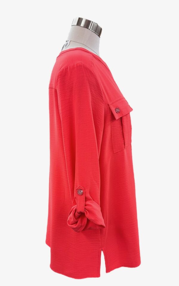 MULTIPLES WATERMELON CRINKLE TAB SLEEVE BLOUSE - Image 3