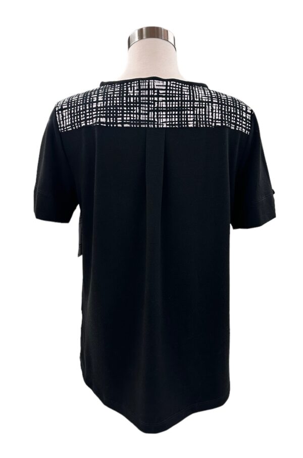 SOUTHERN LADY PLAID TRIM SHORT SLEEVE KNIT TOP - Image 3