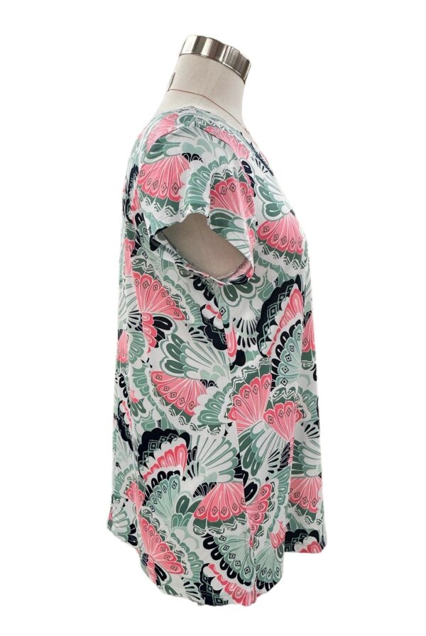 SOUTHERN LADY CAP SLEEVE BUTTERFLY PRINT TOP - Image 3