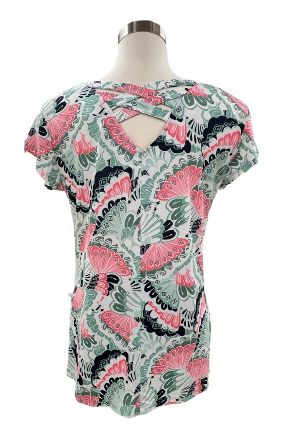 SOUTHERN LADY CAP SLEEVE BUTTERFLY PRINT TOP - Image 2
