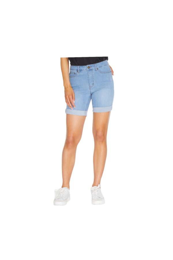 MULTIPLES LIGHT DENIM BOYFRIEND SHORTS