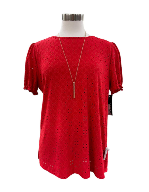 SOUTHERN LADY PUFF SLEEVE EYELET TOP - Image 3