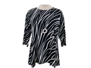 SOUTHERN LADY 3/4 SLEEVE ZEBRA PRINT TOP