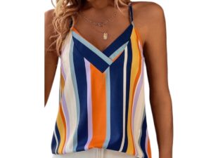 STRIPED CRISS CROSS BACK CAMI