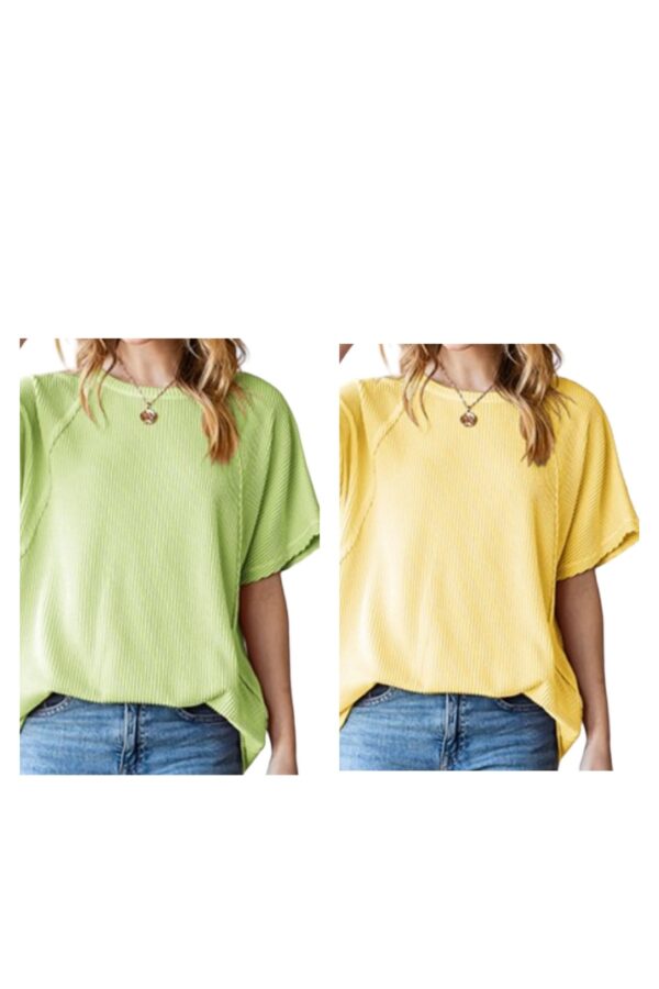 HEIMISH DOLMAN SLEEVE RIBBED KNIT TOP