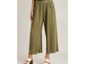 UMGEE LINEN BLEND PANT WITH FRAYED HEM