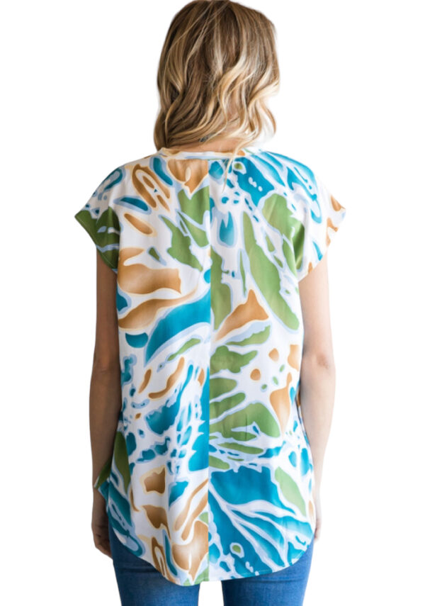 JODIFL SHORT SLEEVE PRINT V-NECK TOP - Image 3