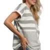 UMGEE KNIT MIXED STRIPE BOXY CUT TOP - Image 5