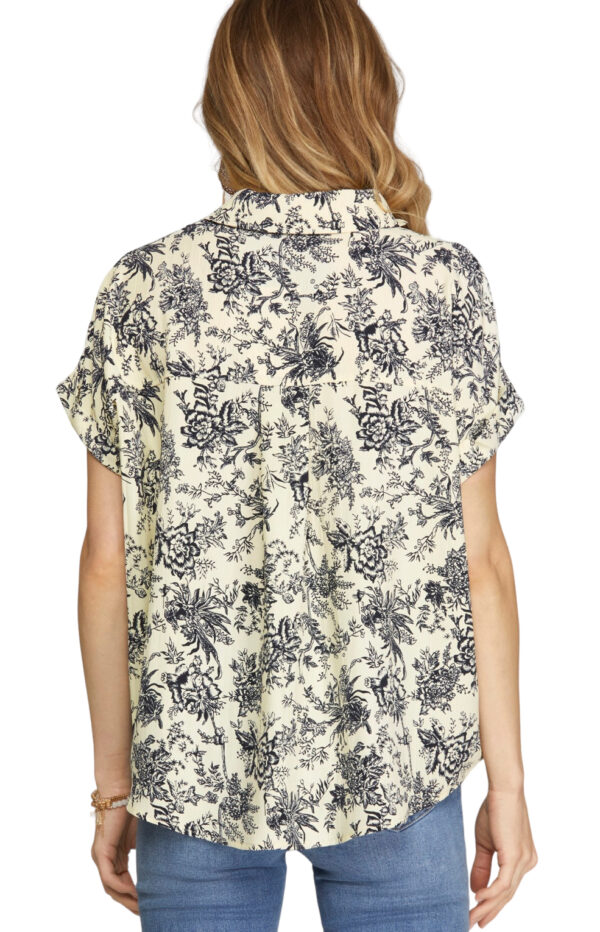 SHE+ SKY DROP SHOULDER FLORAL PRINT BLOUSE - Image 4