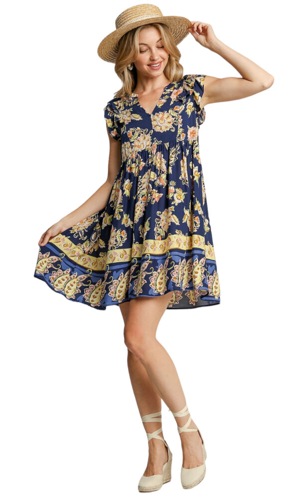 UMGEE FLORAL A-LINE PAISLEY  DRESS - Image 3