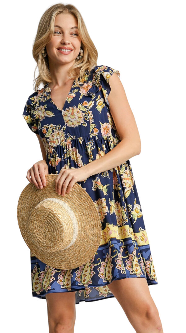 UMGEE FLORAL A-LINE PAISLEY  DRESS - Image 2