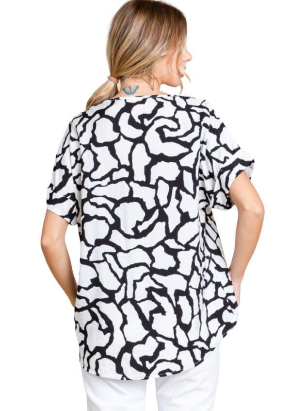 JODIFL WOVEN PRINT ROUND NECK TOP - Image 4