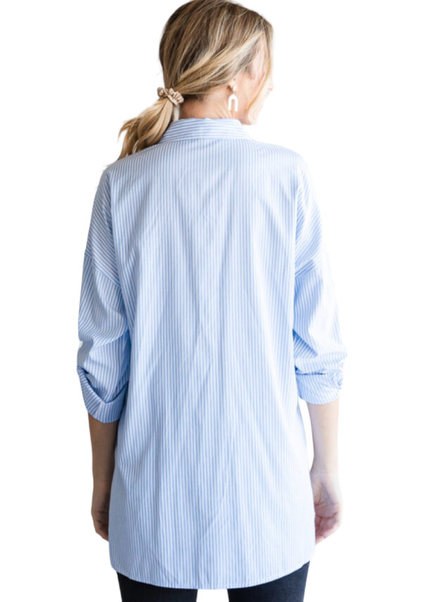 JODIFL WOVEN STRIPED BUTTON FRONT BLOUSE - Image 3