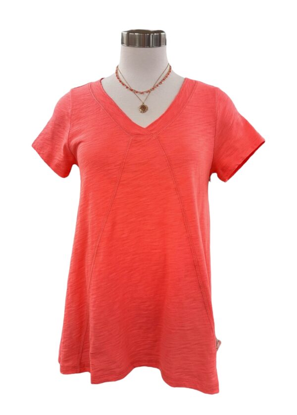 ESCAPE BY HABITAT SHORT SLEEVE COTTON PIECED V-NECK TEE - Image 2