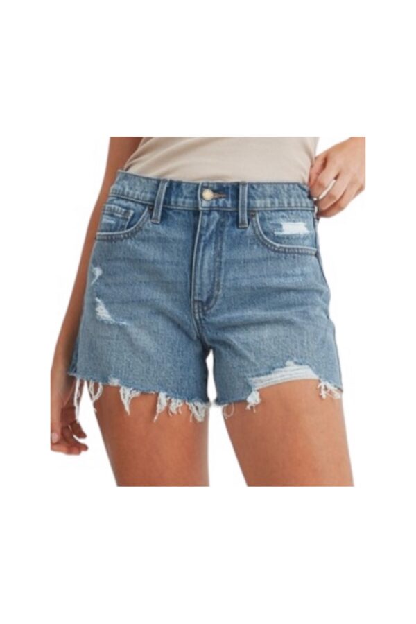 JUST USA DENIM HI-RISE SLIGHT DISTRESSED SHORTS