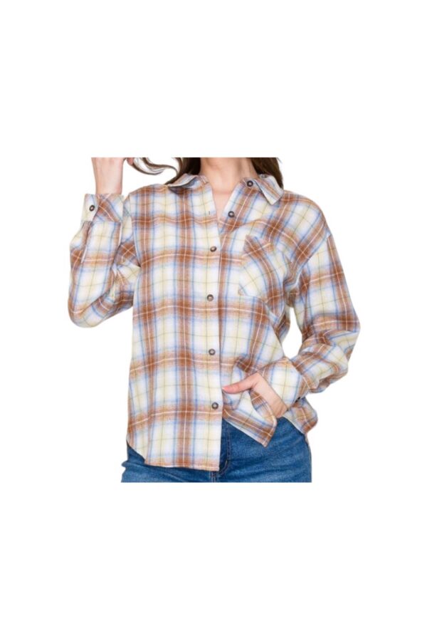 STACCATO LONG SLEEVE PLAID SHIRT