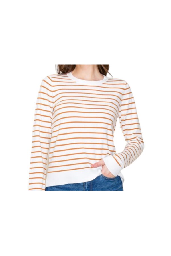 STACCATO LONG SLEEVE STRIPED CREWNECK SWEATER
