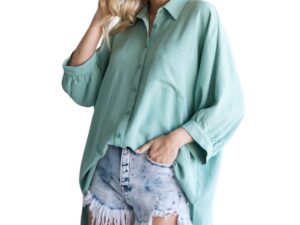 JODIFL DOLMAN SLEEVE BUTTON FRONT BLOUSE
