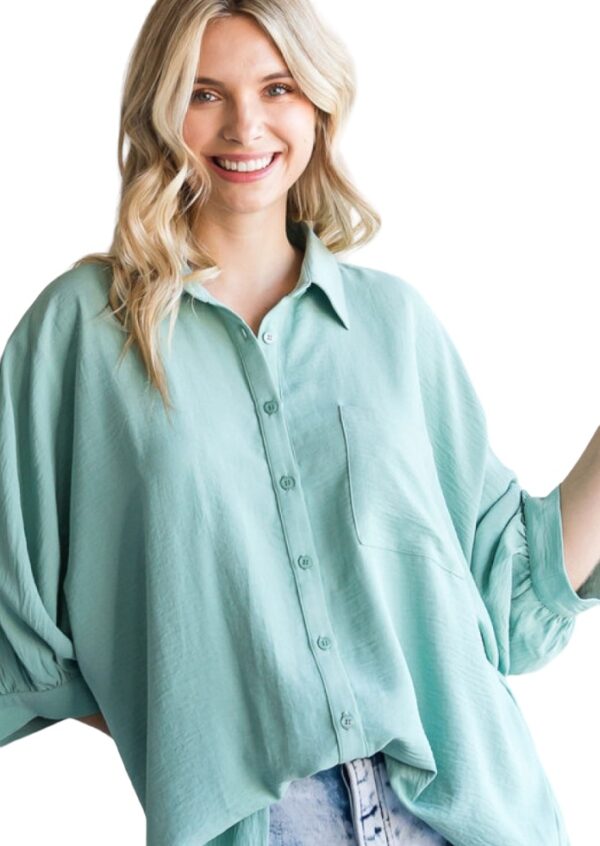 JODIFL DOLMAN SLEEVE BUTTON FRONT BLOUSE - Image 7