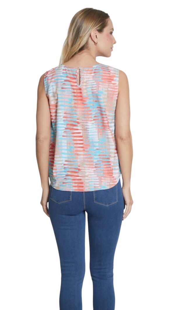 MULTIPLES TUCK FRONT NECK PRINT TANK - Image 4