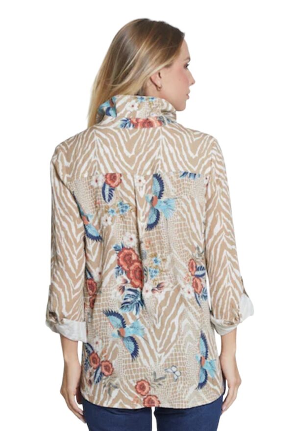 MULTIPLES SEQUINED  POCKET BACK PRINT BLOUSE - Image 4