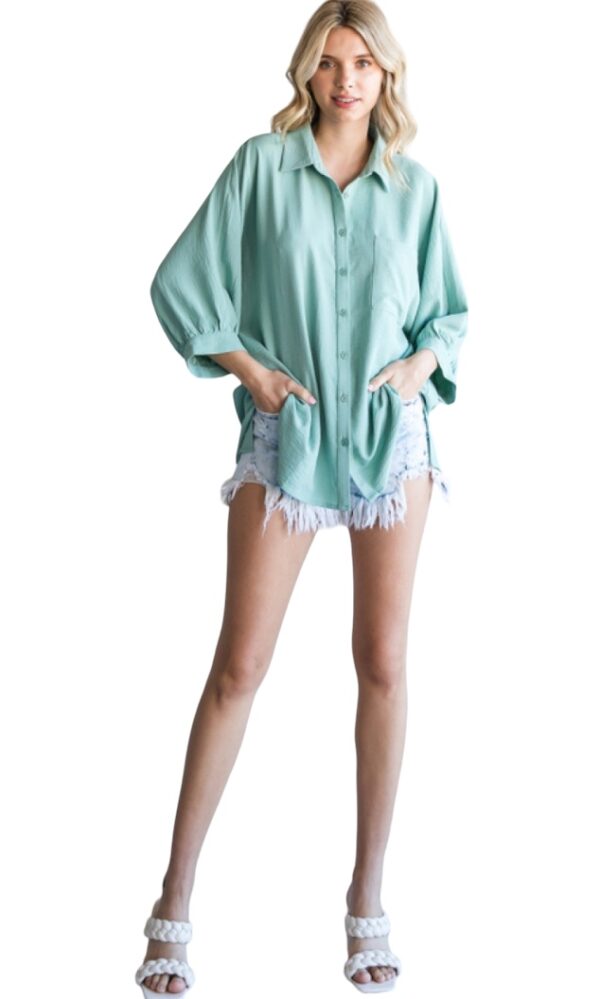 JODIFL DOLMAN SLEEVE BUTTON FRONT BLOUSE - Image 6