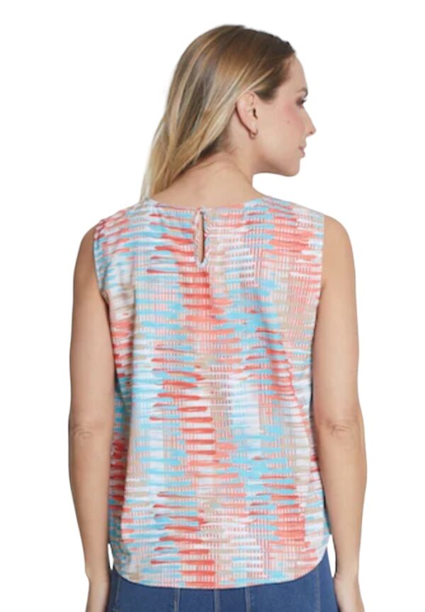 MULTIPLES TUCK FRONT NECK PRINT TANK - Image 3