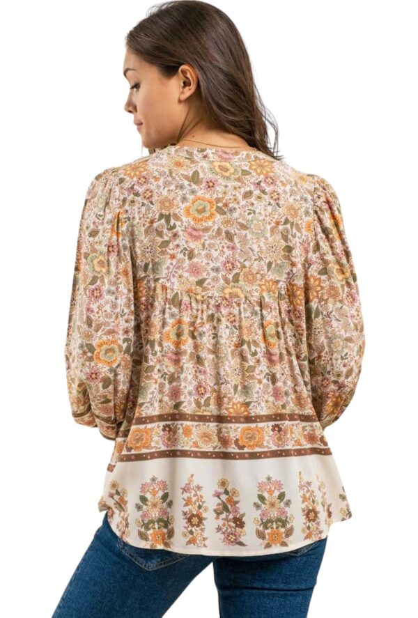 BLUPEPPER BORDER PRINT WOVEN BOHO TOP - Image 3