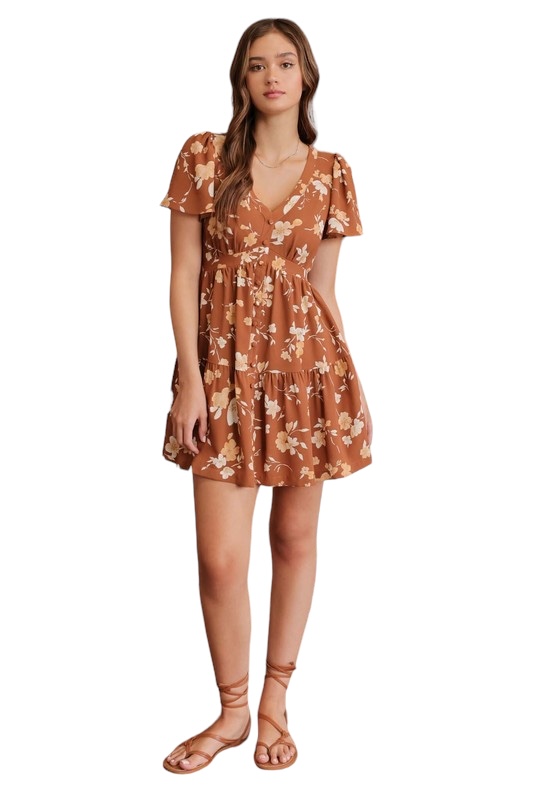 BLUPEPPER FLORAL BUTTON DOWN MINI DRESS - 6th Street Fashions and Footwear