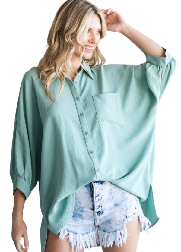 JODIFL DOLMAN SLEEVE BUTTON FRONT BLOUSE - Image 2