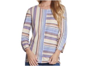 MULTIPLES FAUX BUTTON PLACKET MULTI PANEL TOP*NOW 75% OFF*
