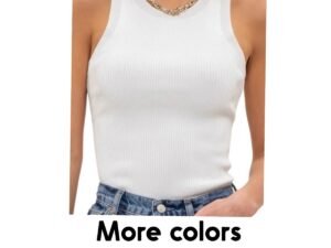 BLUPEPPER ROUND NECK SWEATER KNIT TANK TOP