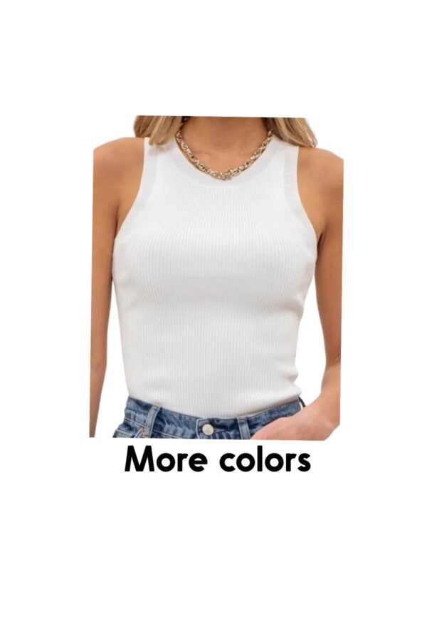 BLUPEPPER ROUND NECK SWEATER KNIT TANK TOP