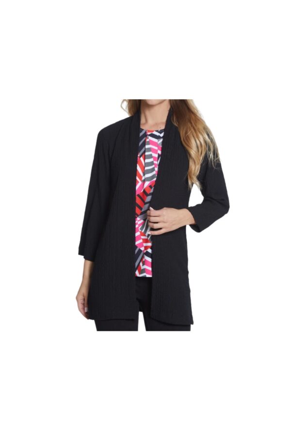 MULTIPLES BLACK TEXTURED JACKET