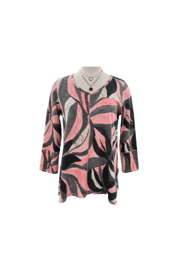 ESCAPE BY HABITAT COTTON SLUB FLORAL V-NECK TUNIC