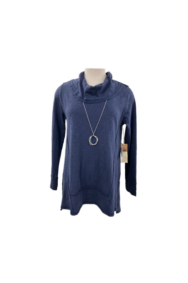 ESCAPE BY HABITAT COTTON SLUB SEAMED COWL NECK TUNIC