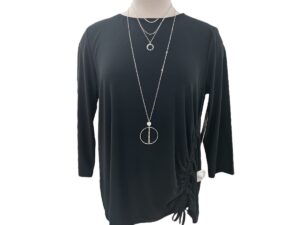 MULTIPLES BLACK SIDE FRONT DRAWSTRING TOP