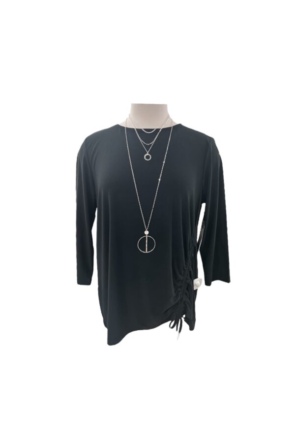 MULTIPLES BLACK SIDE FRONT DRAWSTRING TOP