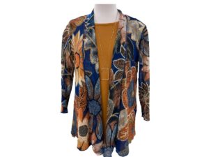 MULTIPLES FLORAL DRAPED FRONT JACKET