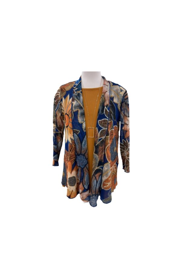 MULTIPLES FLORAL DRAPED FRONT JACKET
