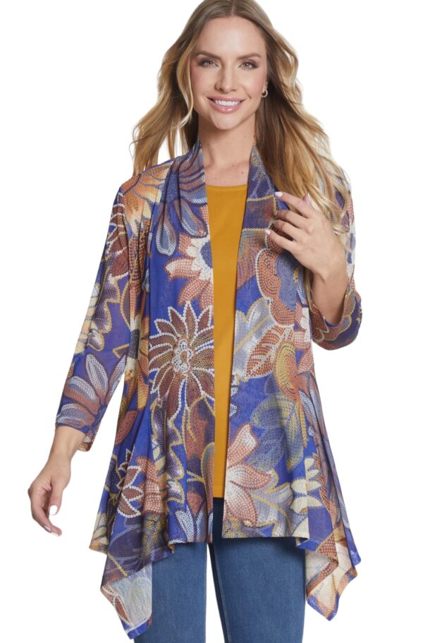 MULTIPLES FLORAL DRAPED FRONT JACKET - Image 4