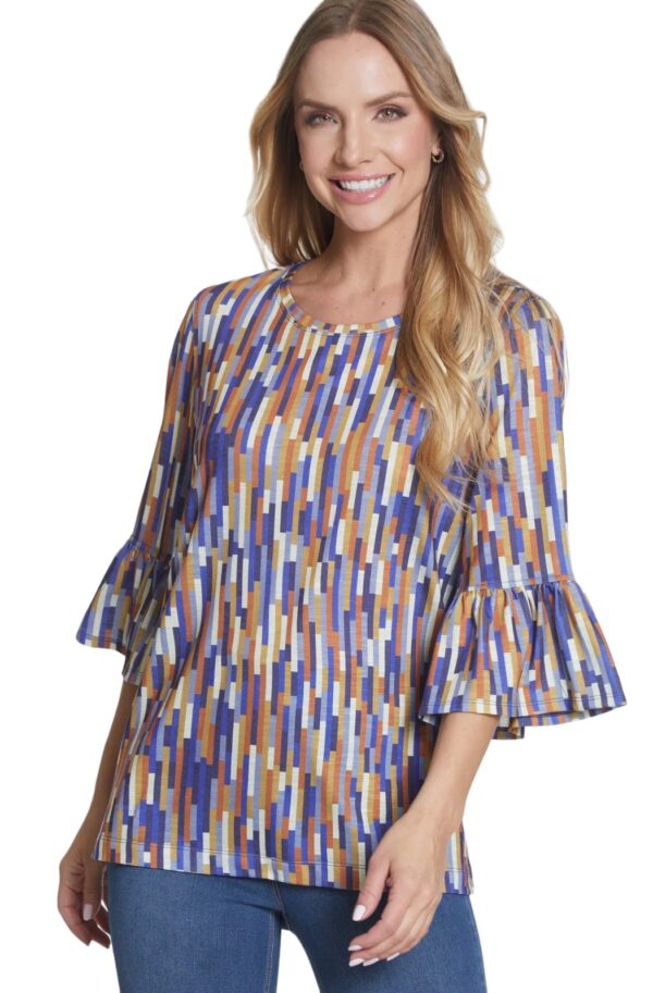 MULTIPLES FLOUNCE SLEEVE BROKEN LINE PRINT*NOW 75% OFF* - Image 4